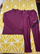 Maroon Nike Tracksuit Set For