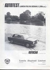 Lancia Fulvia Sedan original period Road Test from Autocar 1970