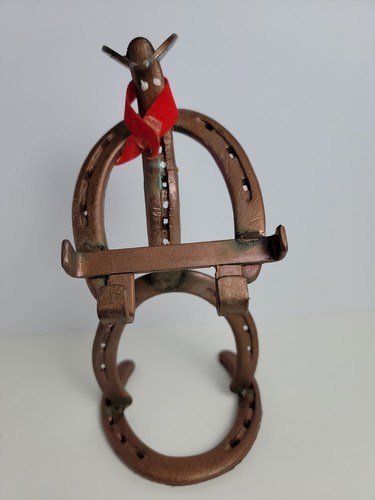 Vtg horseshoe cowboy - cowboy, metal