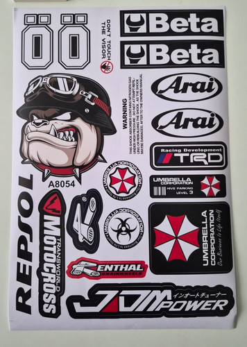 Motorbike sticker sheet - sticker, a4