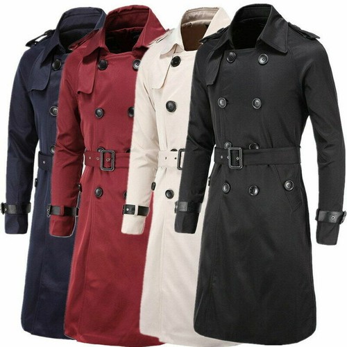 Mens slim double breasted - double, long
