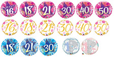 Qualatex 18" FOIL Age BALLOONS  Helium or Air Fill Party Happy Birthday