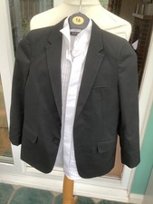 boys 8/9 black marks and spencer jacket & white flipback 8 formal shirt