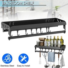 Kitchen Utensils Rack Wall Mounted Kitchen Organizer Bathroom Shelf Pot Pan Rack