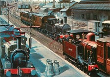 Picture Postcard_ SOUTHERN RAILWAY, ISLE OF WIGHT, TRANINS AT NEWPORT STATION