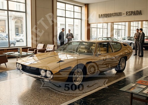 Lamborghini espada print - lamborghini, retro