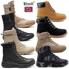 Mens Leather Ankle Work Boots Jungle Army Combat Military Shoes Special Outdoor