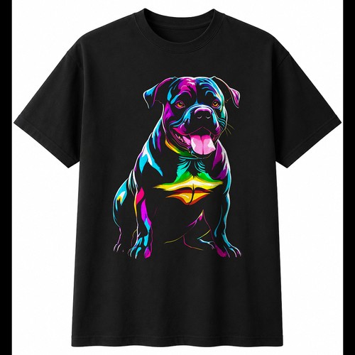 Colourful american bully - colourful,