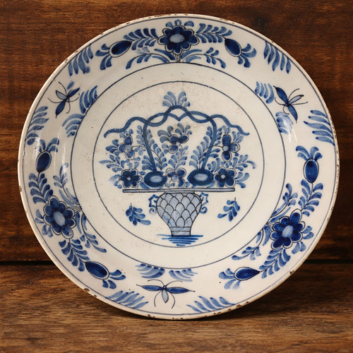 Delft plate 18th century blue - plate,