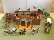 Playmobil Western Bundle | Fort Eagle 3023 | Confederate Wagons, Canon, Horses