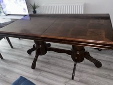 Mahogany Hardwood Extendable Dining Table with 6 Chairs Collection Only