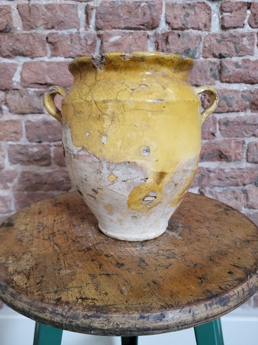 Antique french confit pot 19th - antique,