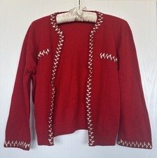 Vtg 1950s red white wool Xmas