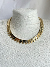 Vintage rolled gold Cleopatra style choker/collar statement necklace (VO3)