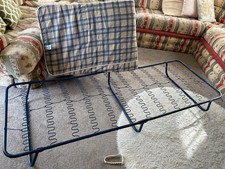 Vintage Folding Metal Guest Camp Bed Frame with Coil Springs 1950s Retro Prop