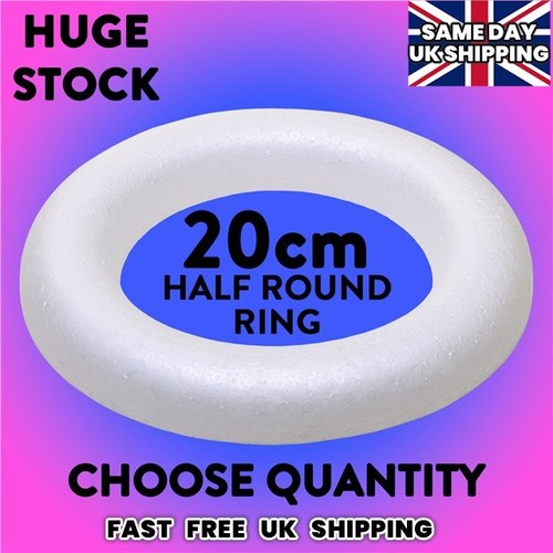 20cm polystyrene half round - polystyrene,