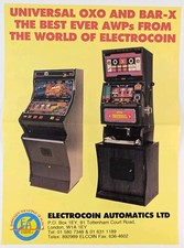 Electrocoin Fruit Machines Original Advertisement Poster Universal & Bar-X 1980s