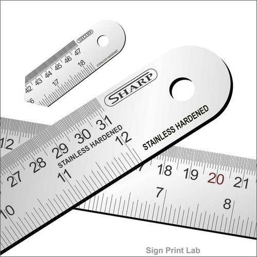 Stainless steel ruler 12 - steel, 6