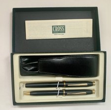 Vintage Cross Century II  Fountain Pen/Ballpoint Pen Set, Matt Black GT, Boxed