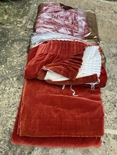 Red Velvet Curtina Curtains, Professionally Cleaned 180cm Drop, 2x336cm Wide