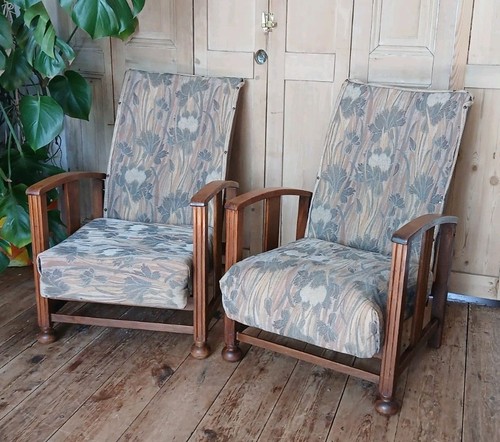Pair art deco - art, reclining