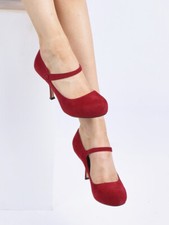 WOMENS LADIES STRAP MID HEEL
