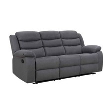 TURIN RECLINER SOFA DARK GREY FABRIC ARMCHAIR 2 SEATER 3 SEATER SOFA SET CHAIR