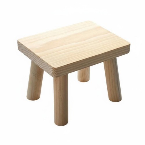 Small wooden stool curved - wooden,