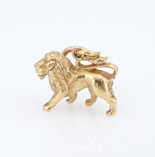 Vintage lion charm pendant - lion,