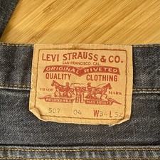 Levis 507 Regular Bootcut Blue Denim Jeans W34 L30 Zip Fly