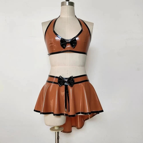 Orange shiny latex - shiny, look