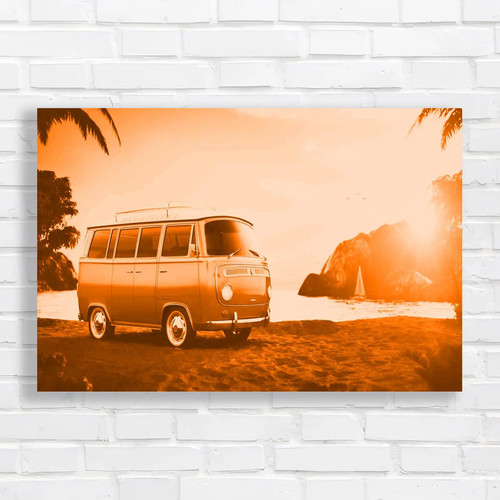 Retro camper van beach at - camper,