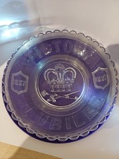 Queen Victoria jubilee glass plate.