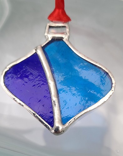 Stained glass blue - , christmas