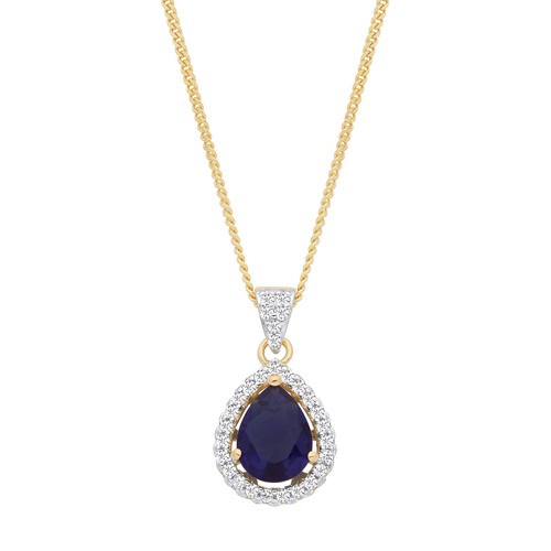 9ct gold silver teardrop - gold,