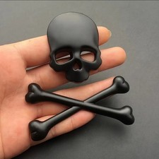 3D BLACK METAL SKULL AND BONES