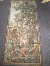 Vintage French Style Scene Wall Hanging Tapestry Panel Romantic Riding Scene