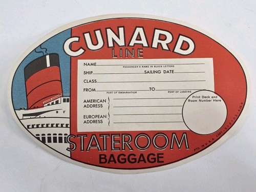 Original 1950 cunard - 1950's,