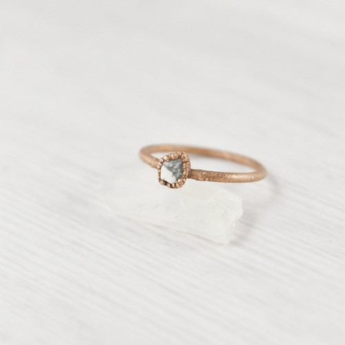 Size white howlite ring raw - howlite, ring,