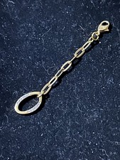 Swarovski Yellow Gold Plated Necklace Extender & Swarovski encrusted Oval Charm