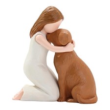 Human and Dog Figurine Relationship Ornament Pet Lover Remember Friendship