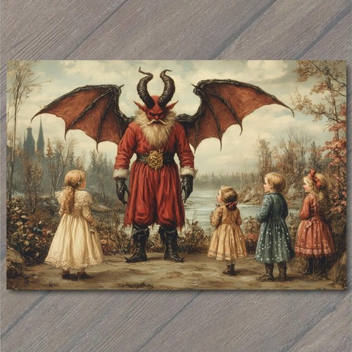 Postcard krampus christmas - postcard,