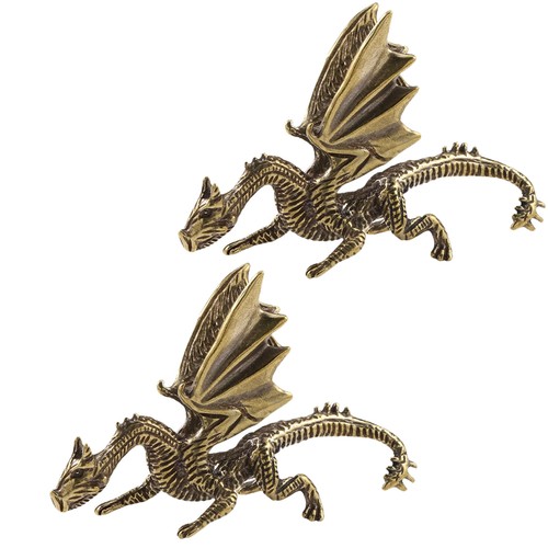 2pcs brass dragon ornament - brass,