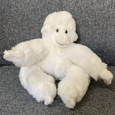 Vintage White Fluffy Monkey Teddy Bear - Something Special Label