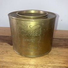 Vintage Brass Coffee Tin /