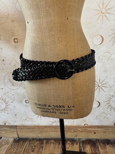 Black patent wide - patent, belt