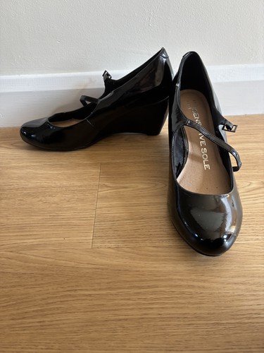 Black patent wedge heels - f&f,