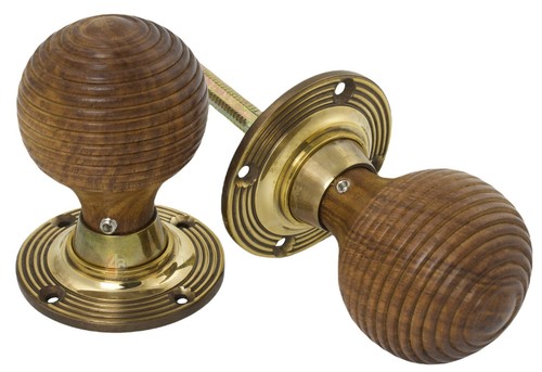 Wooden beehive door knob - wooden,