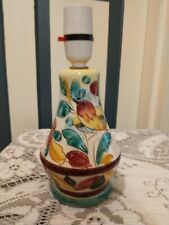 Lovely Vintage Italian Hand Painted Sgraffito Table Lamp - Marked - Majolica