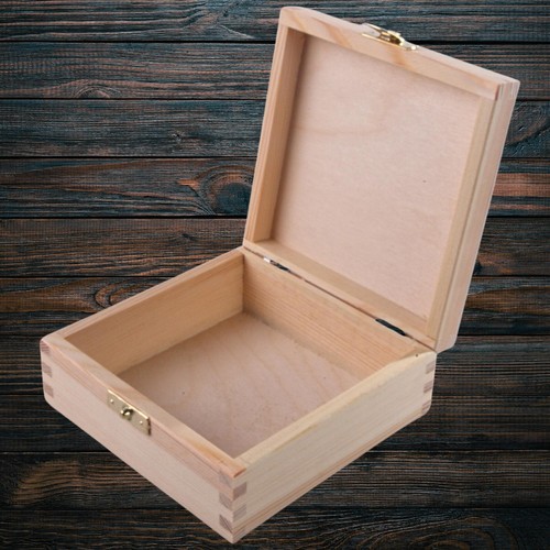 Small square wooden 14x14x6cm - small,